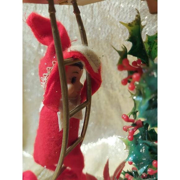 Vintage MCM Pixie Elf Knee Hugger Christmas Mailbox Centerpiece Holiday Decor - Picture 14 of 16
